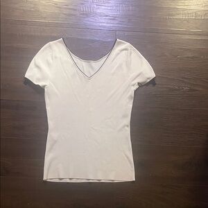 Elegant White V-Neck Women's Top